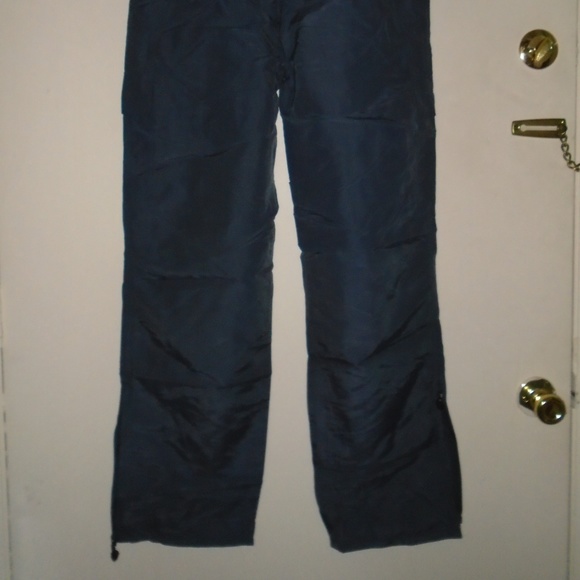 Vintage Rare Nylon Zipper Pockets Drawstring Zipper legs Cargo Pants - Picture 9 of 14